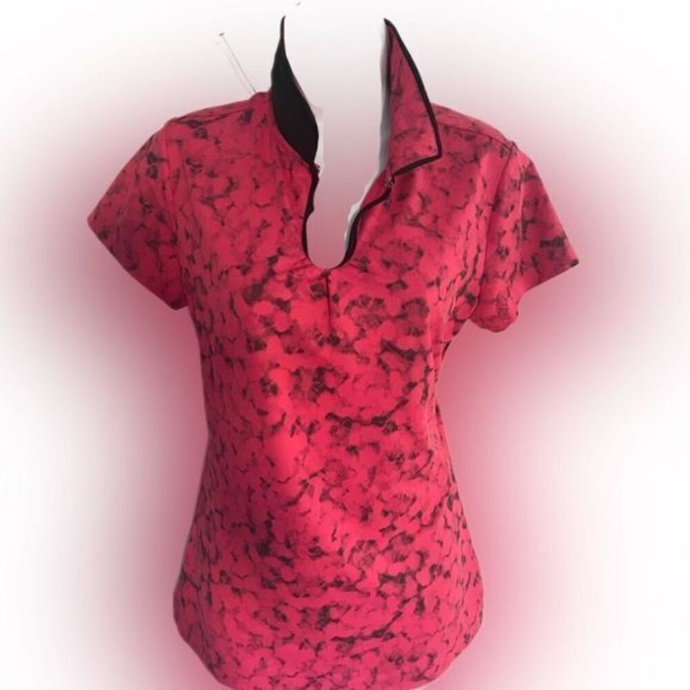 Nike DryFit Golf Shirt-S pink /black design , polyester spandex